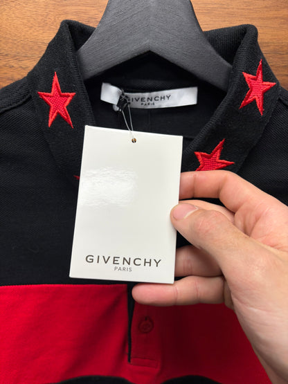 AW2014 Givenchy ‘Stars & Stripes’ Red/Black Long Sleeve Polo