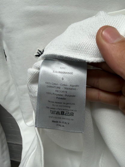 Dior Homme Multi-Coloured ‘Bee Logo’ Patch Embroidered White Crewneck Sweater