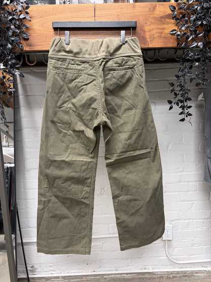 Kapital Brown Canvas ‘Nouvelle’ Wide Leg Drawstring Pants