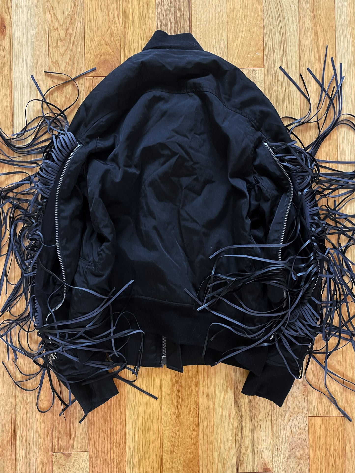 Autumn Winter 2018 Julius ‘Concealed Fringe’ MA-1 Black Zip Bomber Jacket