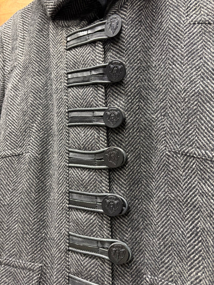 2006 Gucci by Frida Giannini Herringbone ‘Leather-Bound Closure’ Cropped Hooded Jacket