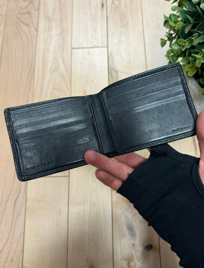 Burberry Black Leather ‘Nova Check’ Bifold Wallet