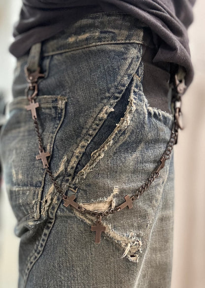 2000s Dsquared Multi Cross Wallet Chain