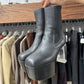 Rick Owens Black Leather/Clear Heel Kiss Boots