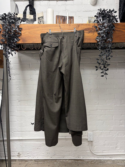 SS2025 Comme Des Garçons Homme Plus Skirted Layer Wool Wide Leg Trousers