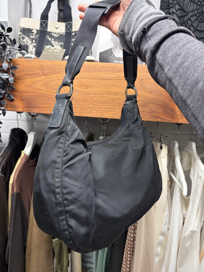 Prada Black Nylon Crossbody ‘Hobo’ Bag