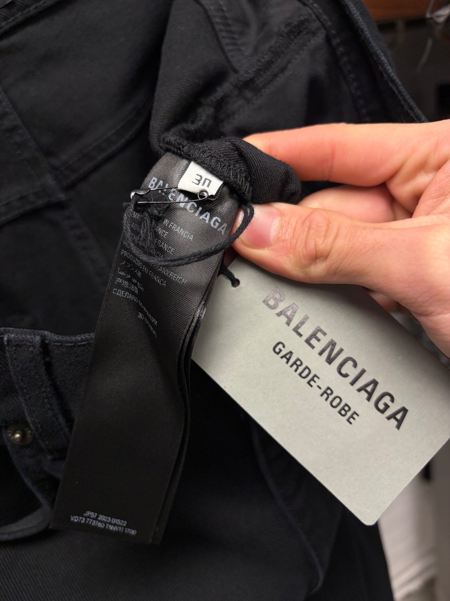 2023 Balenciaga Heavyweight Black Flared Leg Denim