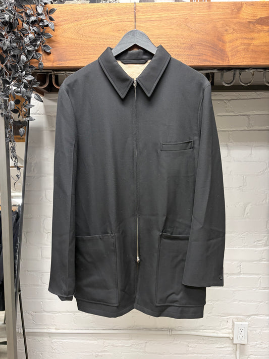 Lemaire Black Military Inspired Blouson with Quilted Liner