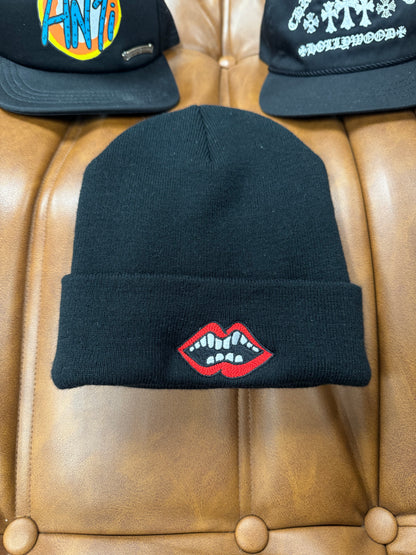Chrome Hearts Mattyboy ‘Lips’ Black Logo Beanie