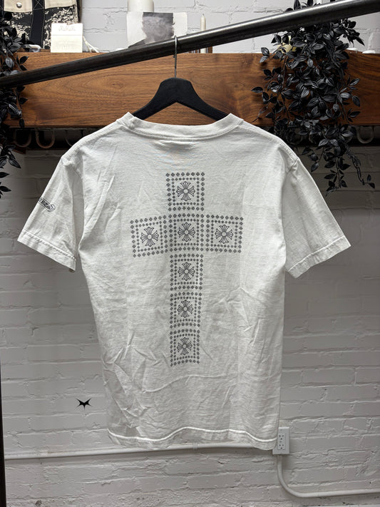 Vintage Chrome Hearts ‘Matrix Cross’ White Graphic T-Shirt
