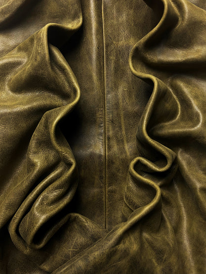 Spring Summer 2001 Maison Margiela Buffalo Leather Washed Green Jacket