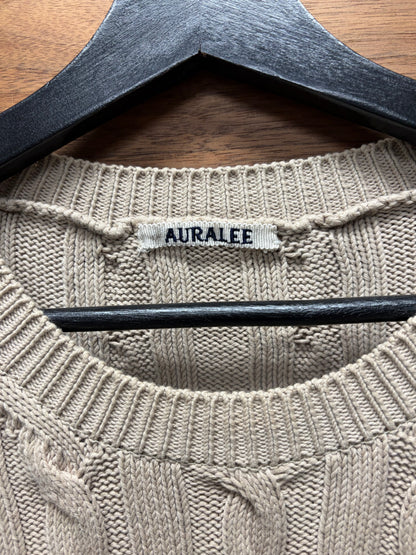 Aura Lee Brown Wool Cable Knit Sweater