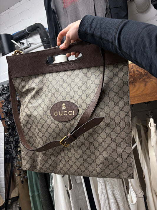 Gucci ‘Supreme Neo Vintage’ Coated Canvas/Leather ‘Skull & Bones’ Large Crossbody Bag