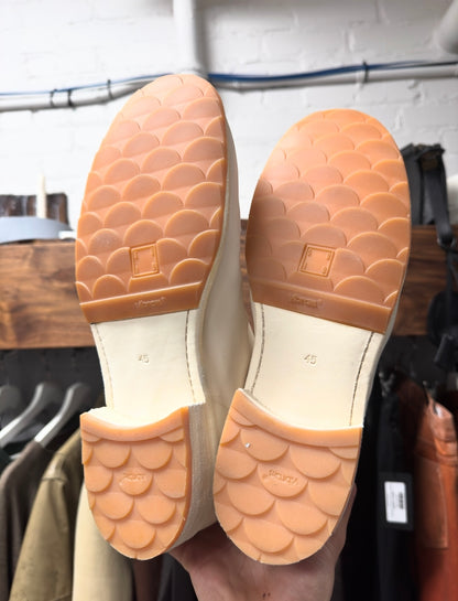 Guidi ‘788Z’ Back Zip Cream Calfskin Leather Mid-Cut Boots