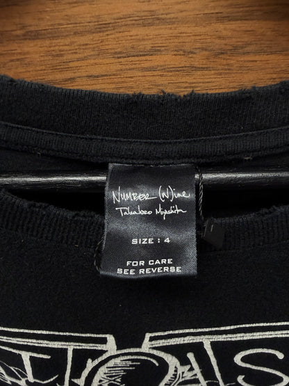 AW2005 Number (N)ine ‘The High Streets’ Varsity Crest Logo Black Graphic T-Shirt