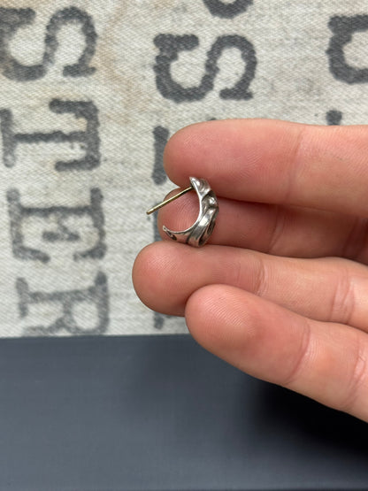 Chrome Hearts Curved ‘Tear Drop’ 925 Silver Earring