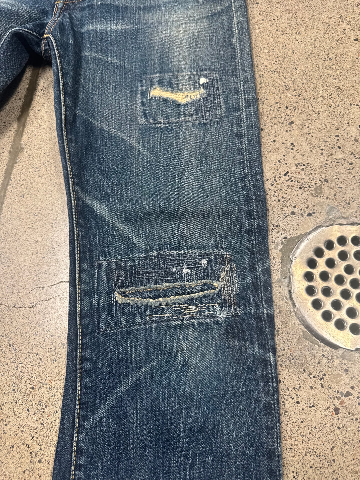 Kapital Sashiko Repaired Flared Bootcut Denim