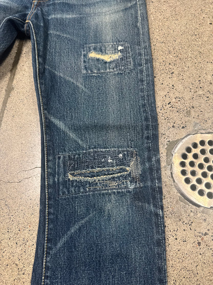 Kapital Sashiko Repaired Flared Bootcut Denim