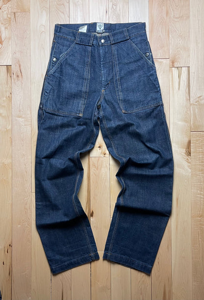 South2West8 Indigo Blue Wide Cut Carpenter Denim