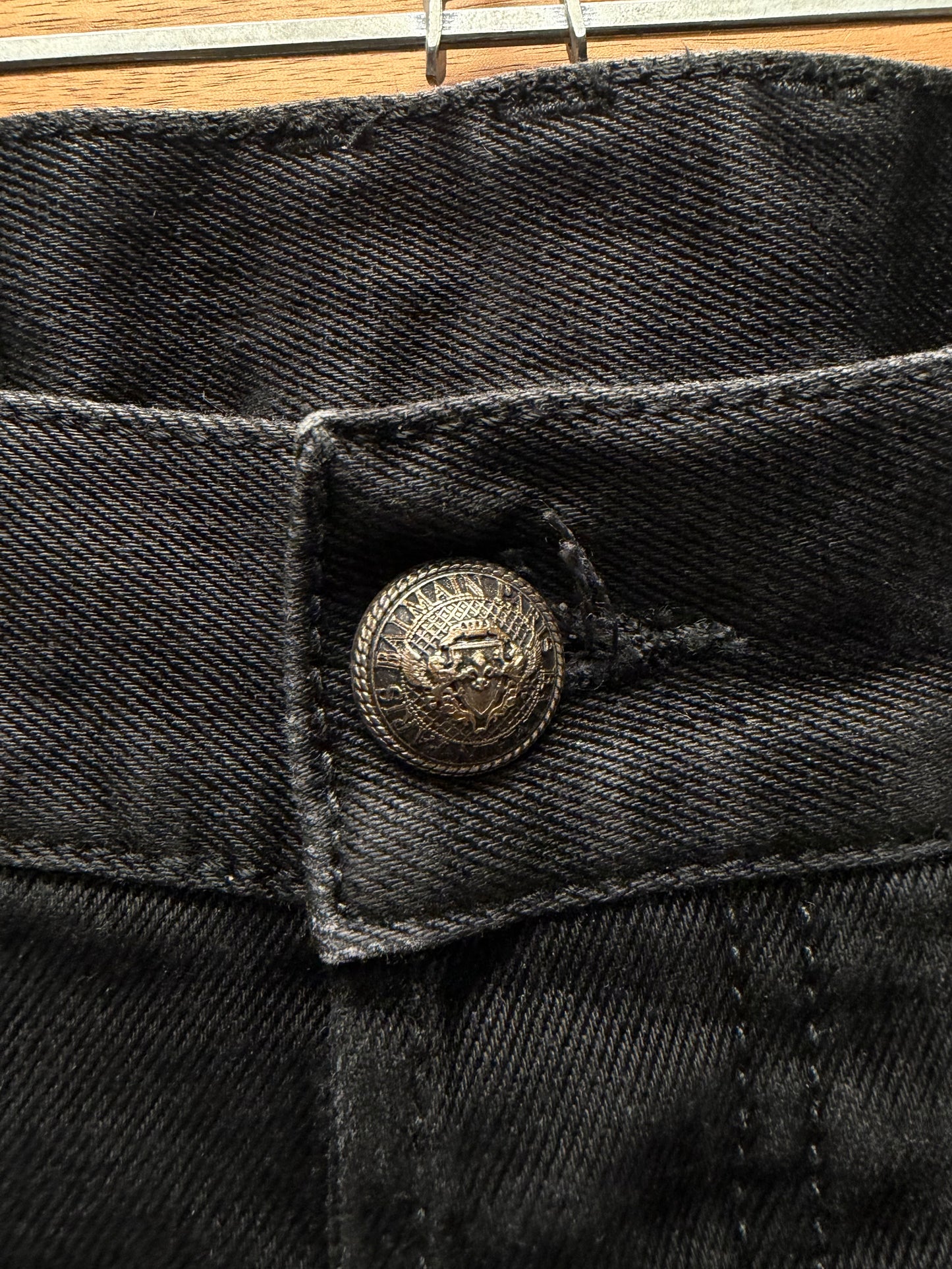 Balmain Embroidered ‘B-Crest’ Black Skinny Jeans
