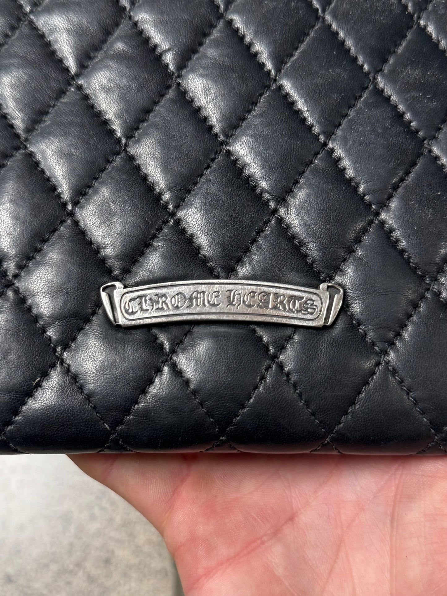 Chrome Hearts ‘Wave4’ Quilted Lambskin Leather Clutch Wallet