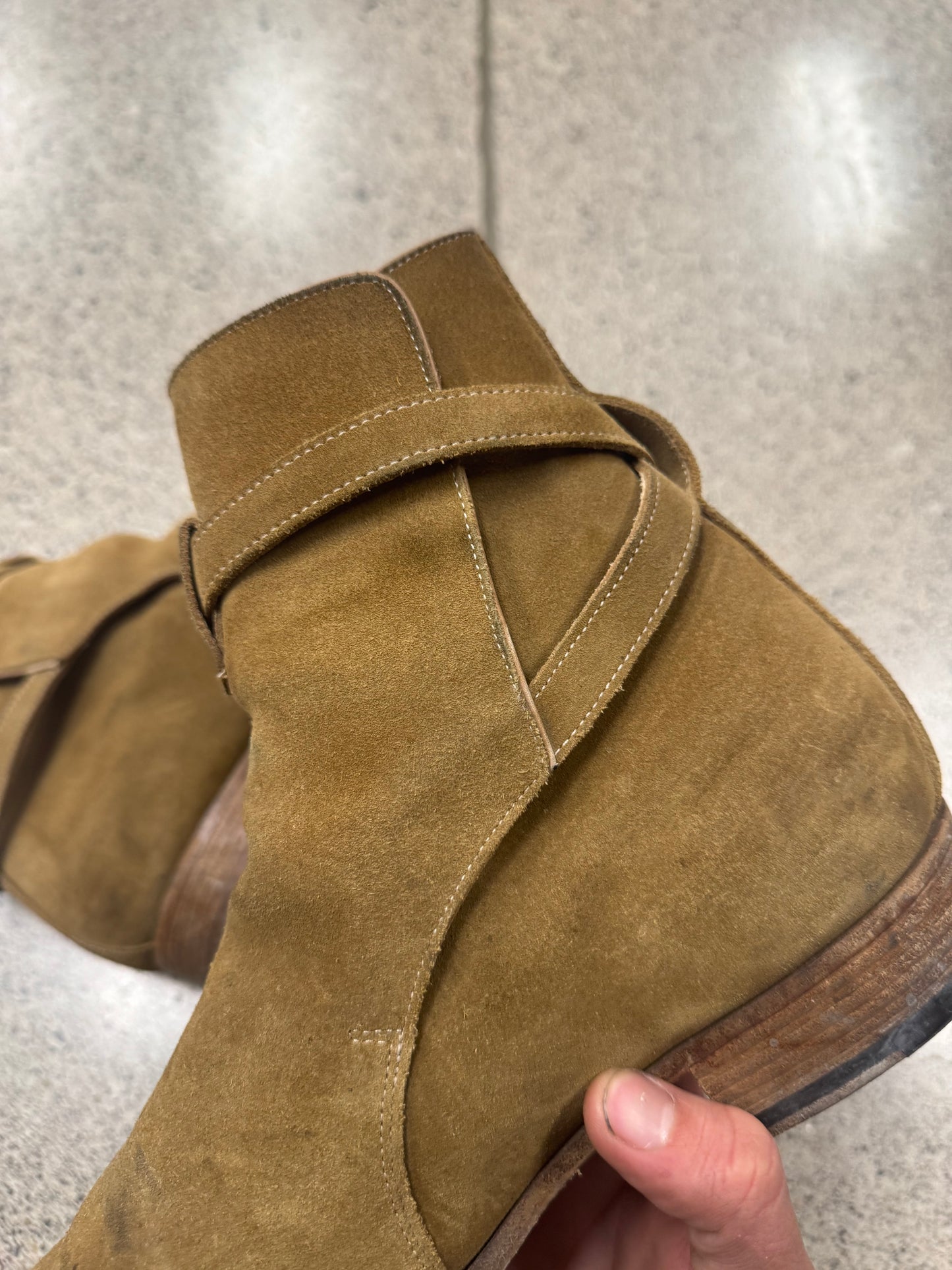 Saint Laurent ‘Jodhpur’ Brown Suede Buckle Boots