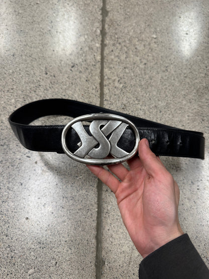 Vintage YSL Silver ‘Spellout’ Buckle Belt