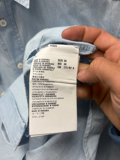 Prada Light Wash Blue Denim Western Inspired Button Up Shirt