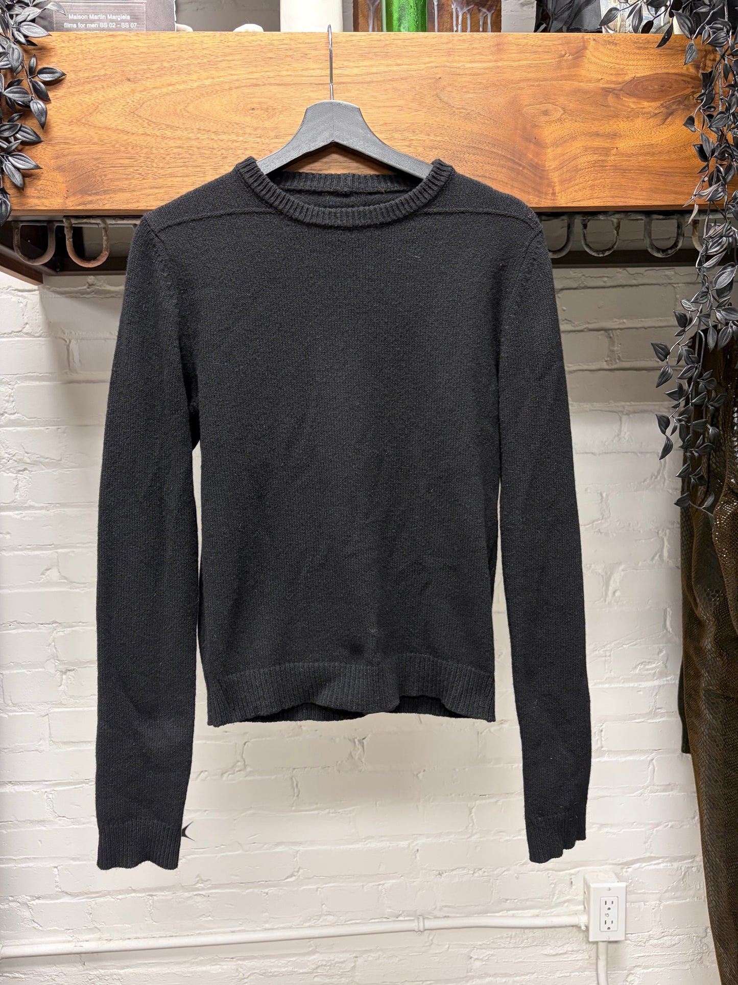 AW2023 Rick Owens ‘Luxor’ Black Cashmere Sweater