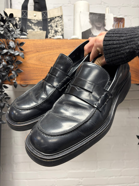 Gucci Black ‘Block Platform’ Patent Leather Penny Loafers