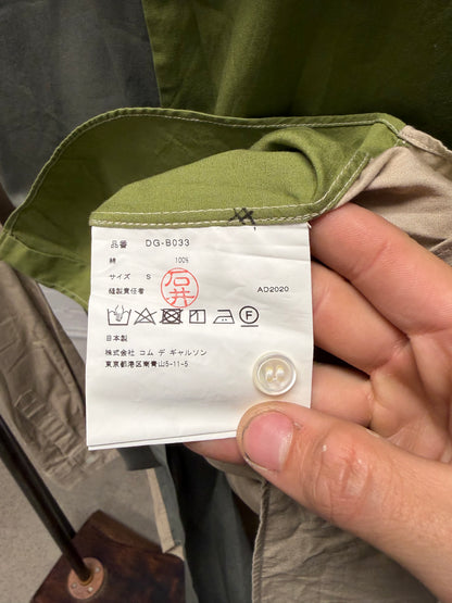 2020 Comme Des Garçons Homme Deux Colorblocked Green/Brown Button Up Shirt