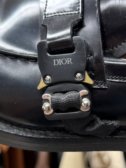 Dior ‘Evidence’ Roller Buckle Black Patent Leather Loafers