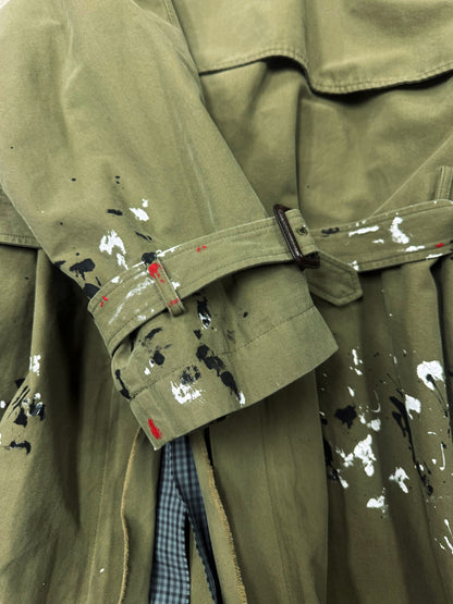 SS2022 Balenciaga ‘Artist’ Painted Military Canvas Trench Coat