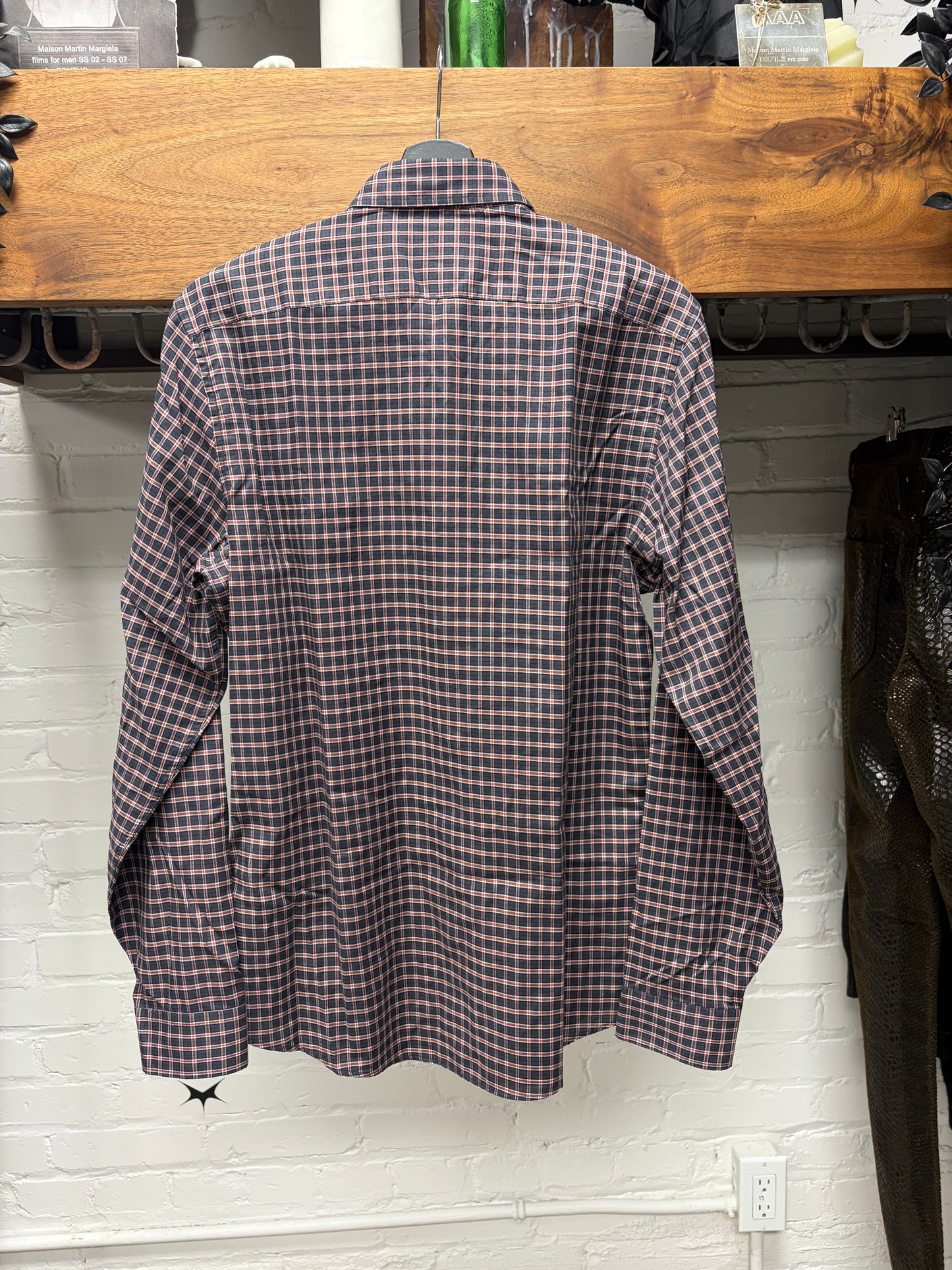 2011 Gucci by Frida Giannini Red/Black Plaid Western Button Up Shirt