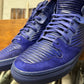 Balenciaga ‘Cote’ Pleated Blue Leather High Top Sneakers