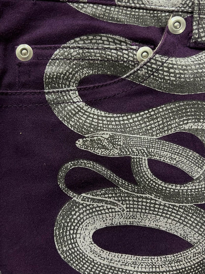Hysteric Glamour ‘Snake Print’ Purple Flared Skinny Denim