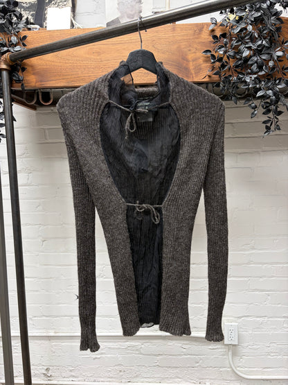 Vintage Jean Paul Gaultier ‘Maille’ Sheer/Ribbed Wool Knit Sweater