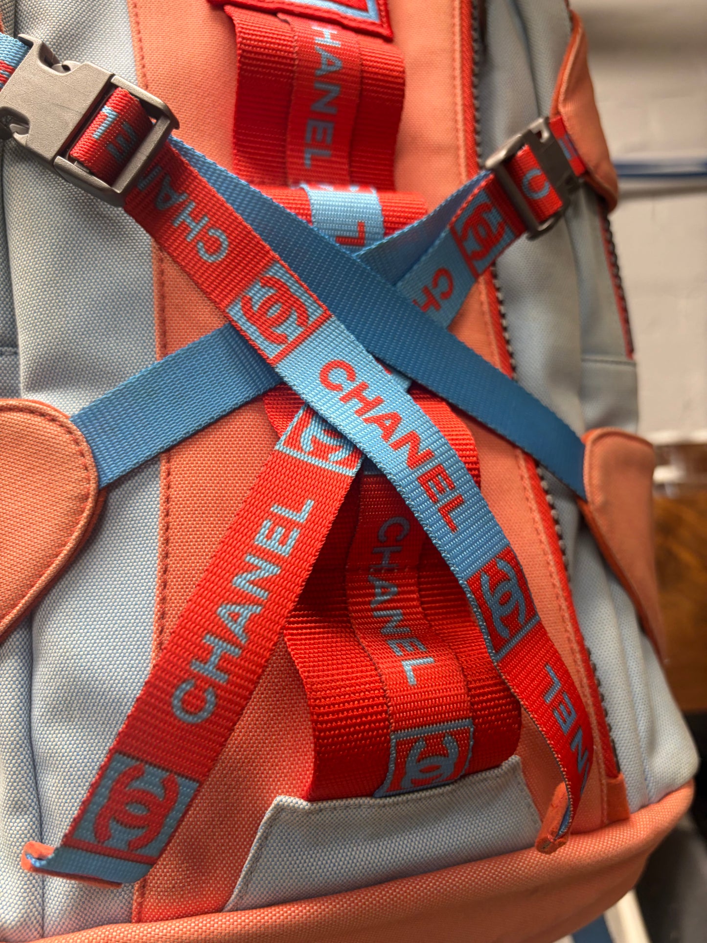 SS2002 Chanel Sport ‘Powder Blue/Orange’ Backpack