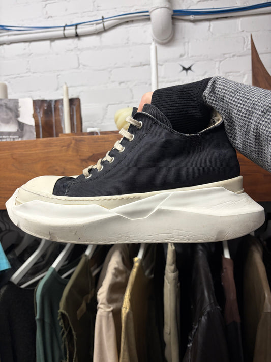 Rick Owens ‘Abstract Sole’ Ramones Black Canvas Low Top Sneakers