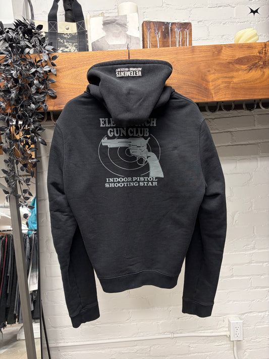 AW2017 Vetements ‘11 Inch Gun Club’ Black Zip-Up Hoodie