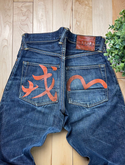 Evisu N02 Hand Painted Gull Logo Raw Selvedge Denim