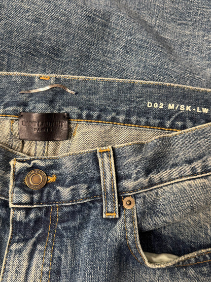 2015 Saint Laurent by Hedi Slimane ‘D02’ Distressed Blue Skinny Denim