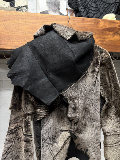 Vintage Gucci Mink Fur/Raw Leather ‘Horn Button’ Jacket With Unfinished Hems