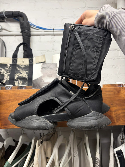 Rick Owens Black ‘Cargo Sandal’ High Top Sneakers