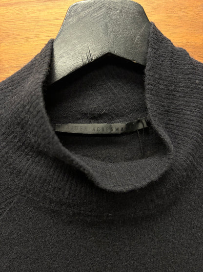 Haider Ackermann ‘Mock Neck’ Black Ribbed Wool Sweater