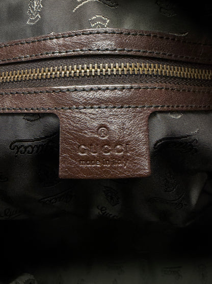 Gucci by Frida Giannini ‘Babouska’ Dark Brown Leather Handbag with Gold Hardware