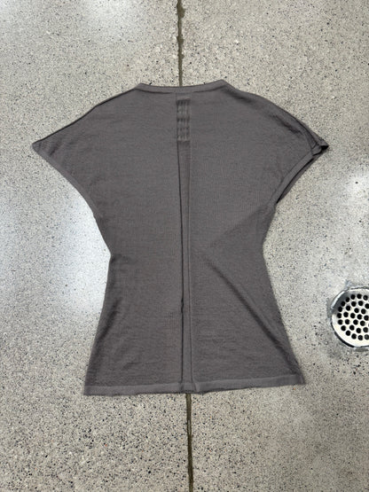 AW2019 Rick Owens ‘Larry’ Cashmere  V-Shape ‘Dust’ Cashmere Top