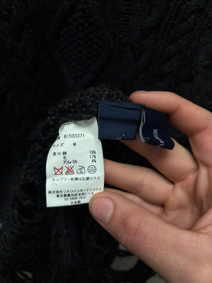 Miharayasuhiro ‘Thrash Distressed’ Wool Cable Knit Sweater
