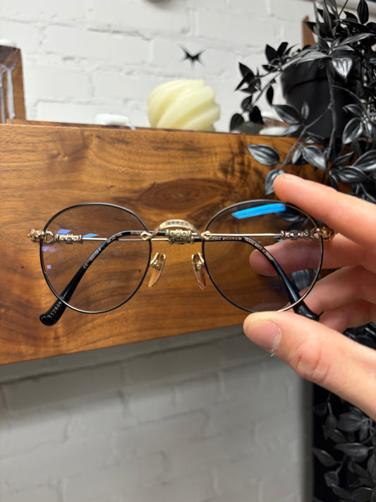 Chrome Hearts ‘Bubba’ 18K Gold Clear/Blue Tint Glasses