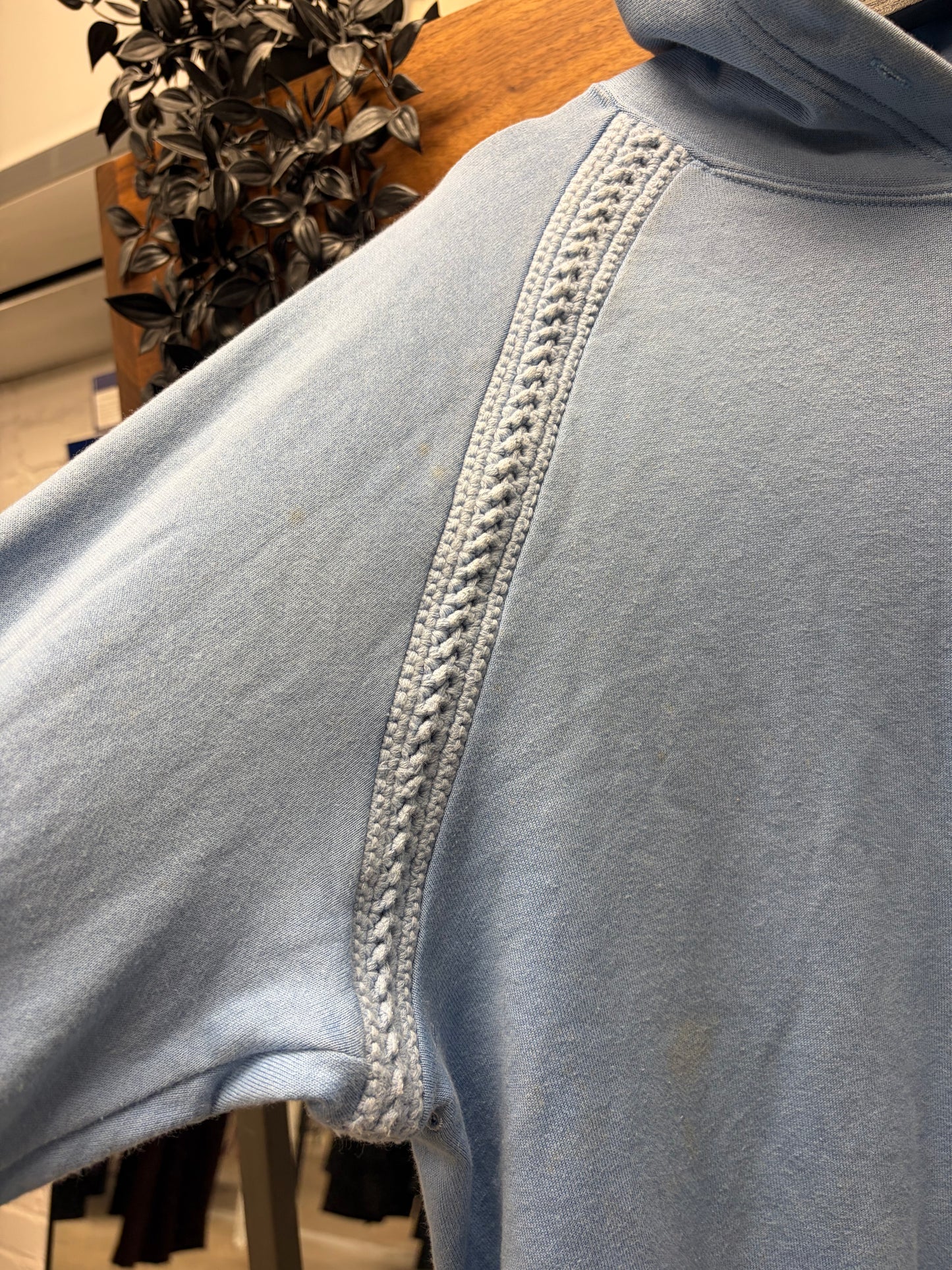 AW2003 Number (N)ine Carolina Blue ‘Rope Woven’ Hoodie